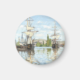 Claude Monet. Schiffe, die auf der Seine in Rouen Magnet