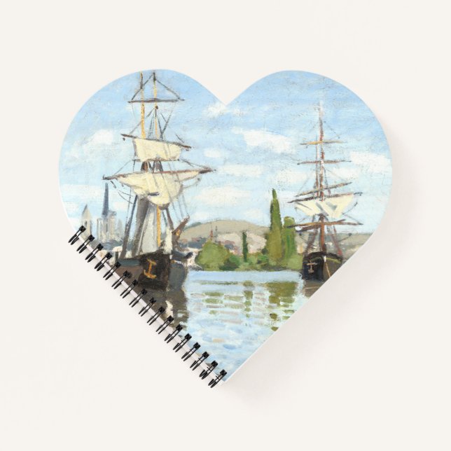 Claude Monet. Schiffe, die auf der Seine in Rouen  Notizbuch (Vorderseite)