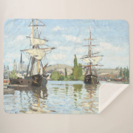 Claude Monet. Schiffe, die auf der Seine in Rouen Sherpadecke