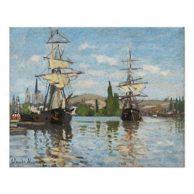 Claude Monet | Schiffe Fahrt auf der Seine in Roue Poster (Vorderseite)