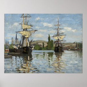Claude Monet Schiffes auf der Seine Poster