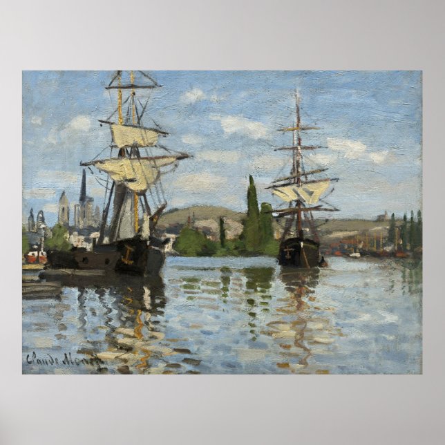 Claude Monet Schiffes auf der Seine Poster (Vorne)