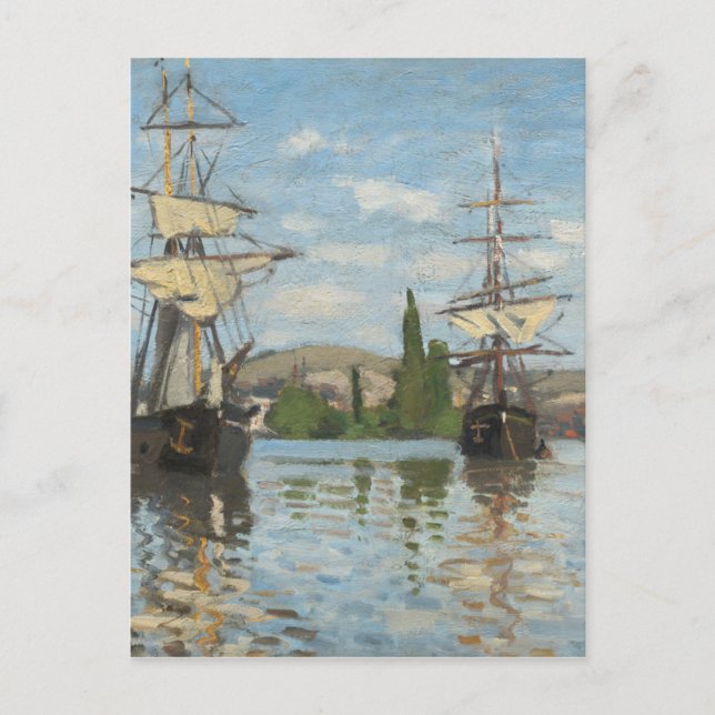 Claude Monet Schifffahrt auf der Seine in Rouen Postkarte (Vorderseite)
