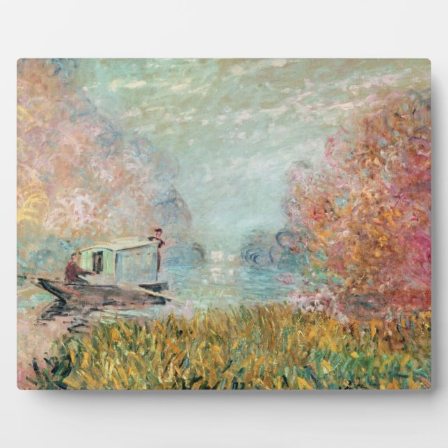 Claude Monet | Schiffsstudio auf der Seine Fotoplatte (Vorderseite)