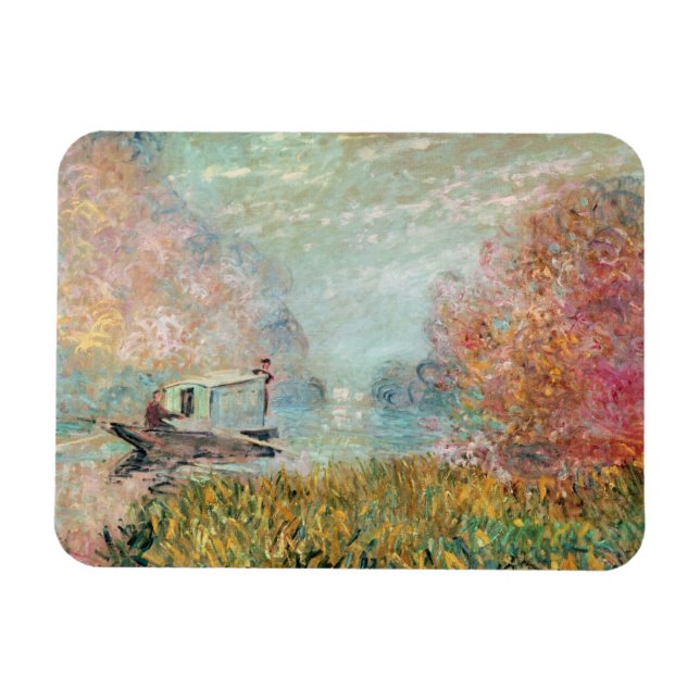 Claude Monet | Schiffsstudio auf der Seine Magnet (Horizontal)