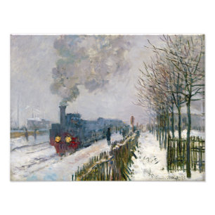 Claude Monet - Schneeausbildung / Lokomotive Fotodruck