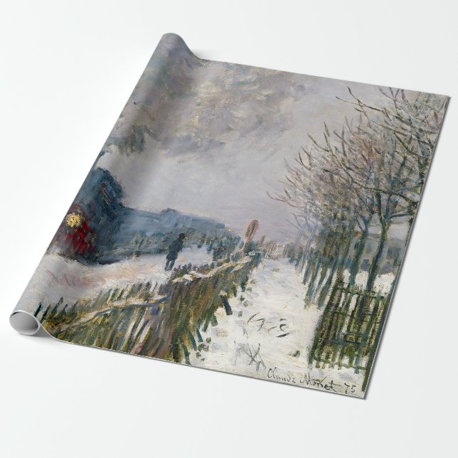 Claude Monet - Schneeausbildung / Lokomotive Geschenkpapier (Ungerollt)