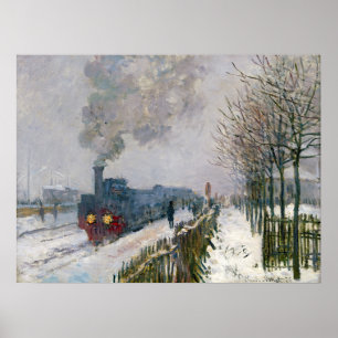 Claude Monet - Schneeausbildung / Lokomotive Poster