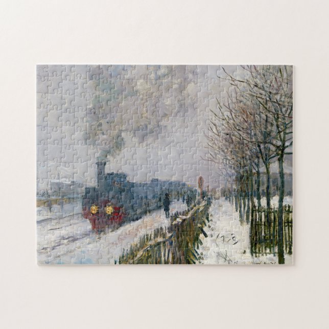 Claude Monet - Schneeausbildung / Lokomotive Puzzle (Horizontal)