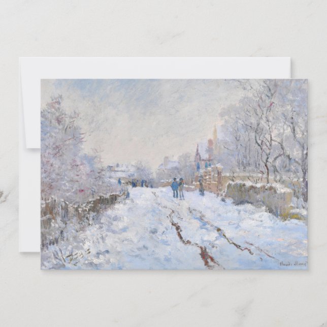 Claude Monet - Schneeszene in Argenteuil Einladung (Vorderseite)