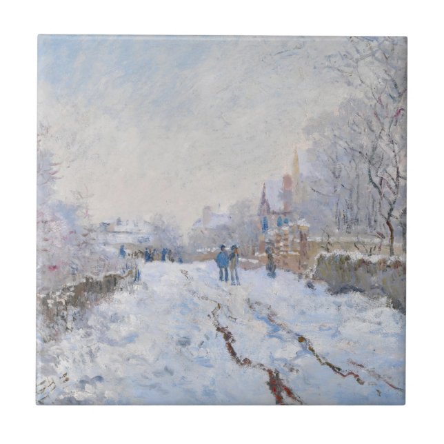 Claude Monet - Schneeszene in Argenteuil Fliese (Vorderseite)