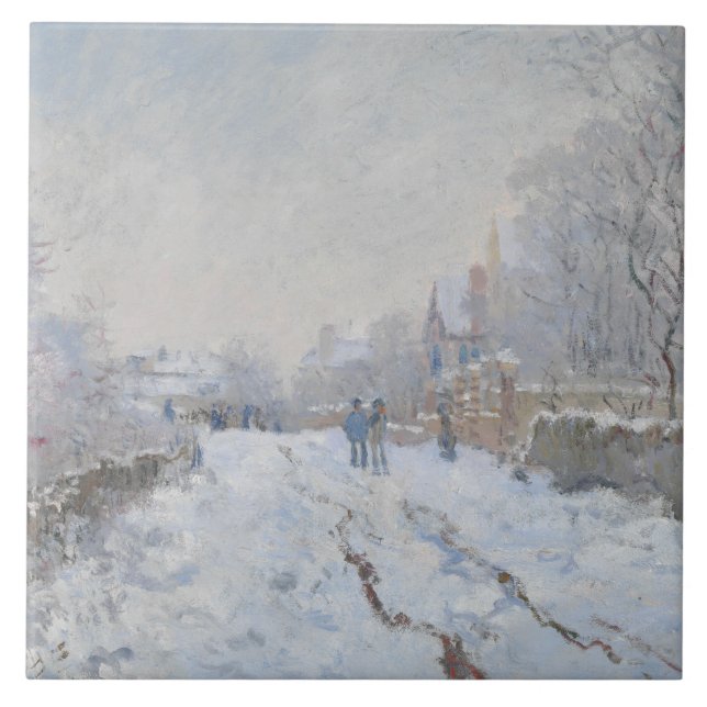 Claude Monet - Schneeszene in Argenteuil Fliese (Vorderseite)