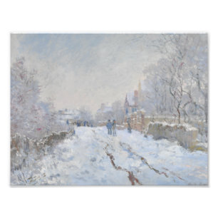 Claude Monet - Schneeszene in Argenteuil Fotodruck