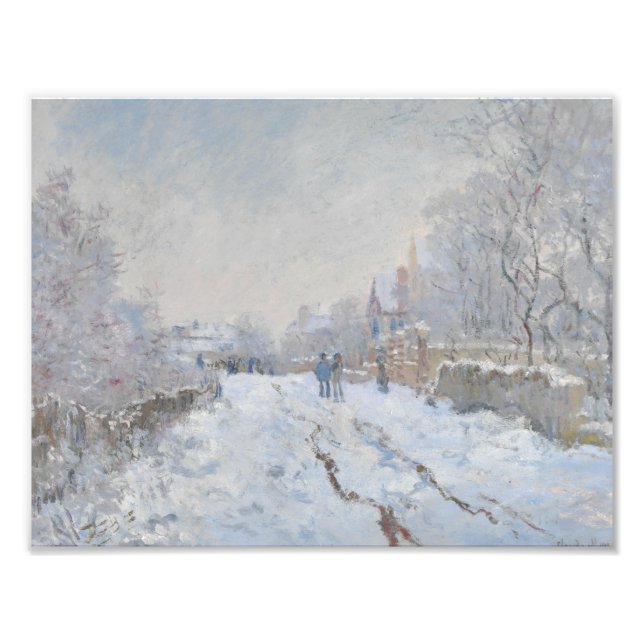 Claude Monet - Schneeszene in Argenteuil Fotodruck (Vorne)