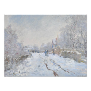 Claude Monet - Schneeszene in Argenteuil Fotodruck