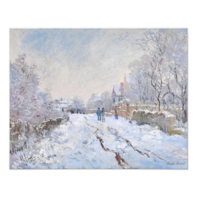 Claude Monet - Schneeszene in Argenteuil Fotodruck (Vorne)