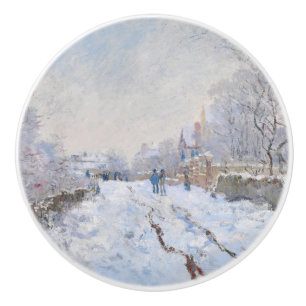 Claude Monet - Schneeszene in Argenteuil Keramikknauf