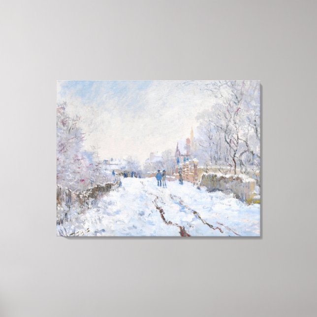 Claude Monet - Schneeszene in Argenteuil Leinwanddruck (Vorderseite)