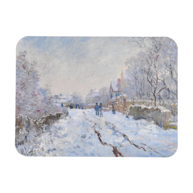 Claude Monet - Schneeszene in Argenteuil Magnet (Horizontal)