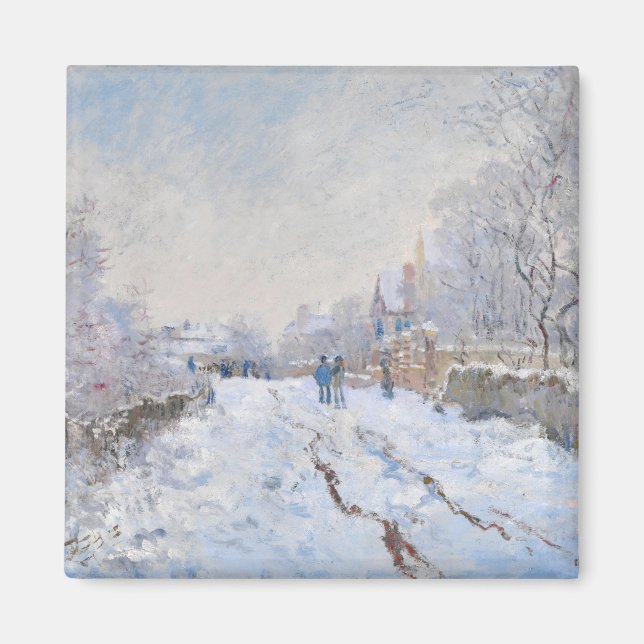 Claude Monet - Schneeszene in Argenteuil Magnet (Vorne)