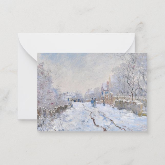 Claude Monet - Schneeszene in Argenteuil Mitteilungskarte (Vorderseite)