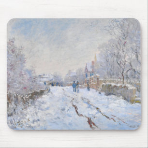 Claude Monet - Schneeszene in Argenteuil Mousepad