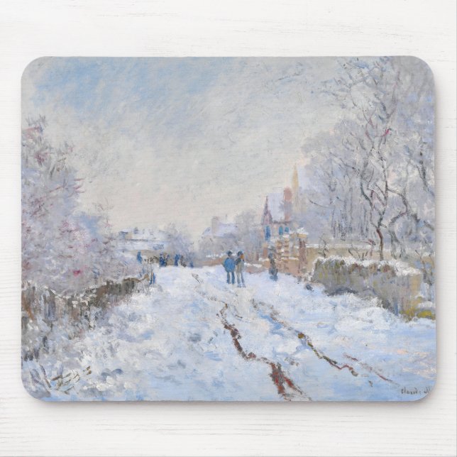 Claude Monet - Schneeszene in Argenteuil Mousepad (Vorne)