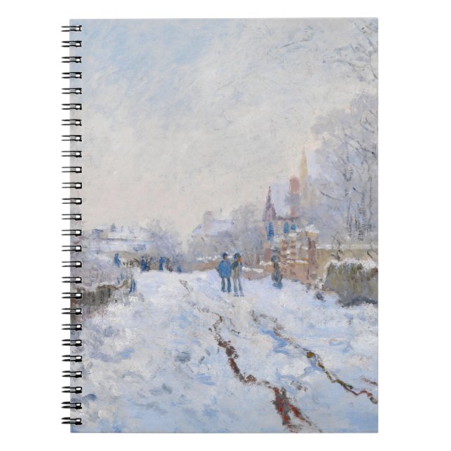 Claude Monet - Schneeszene in Argenteuil Notizblock (Vorderseite)