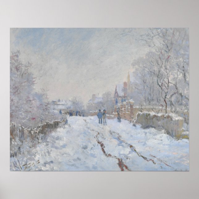 Claude Monet - Schneeszene in Argenteuil Poster (Vorne)