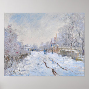 Claude Monet - Schneeszene in Argenteuil Poster