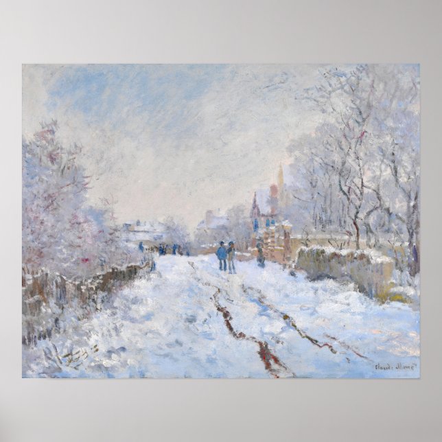 Claude Monet - Schneeszene in Argenteuil Poster (Vorne)