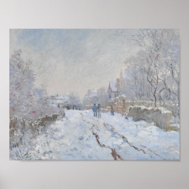 Claude Monet - Schneeszene in Argenteuil Poster (Vorne)