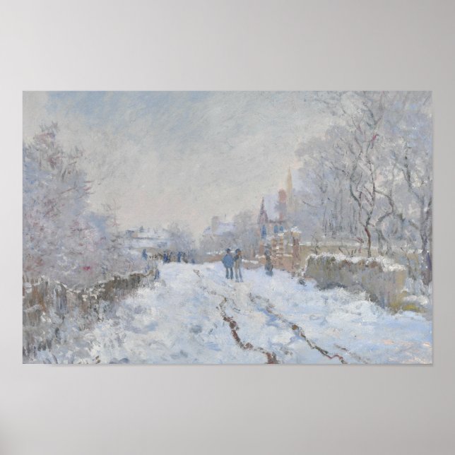 Claude Monet - Schneeszene in Argenteuil Poster (Vorne)