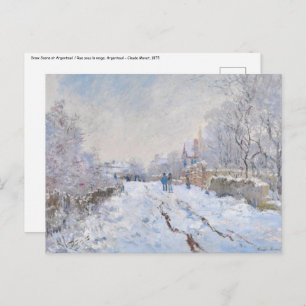 Claude Monet - Schneeszene in Argenteuil Postkarte
