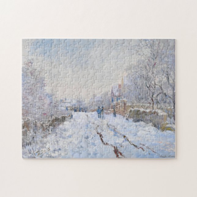 Claude Monet - Schneeszene in Argenteuil Puzzle (Horizontal)