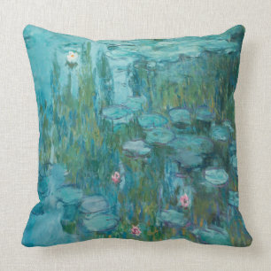 Claude Monet, Seerosen, 1915, Aquablau Kissen