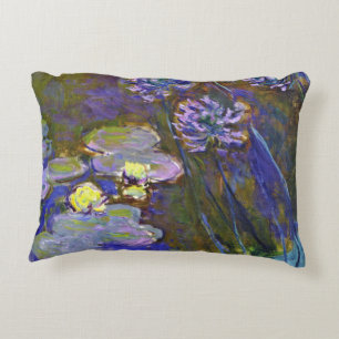 Claude Monet Seerosen Agapanthus Vintage Kunst Dekokissen