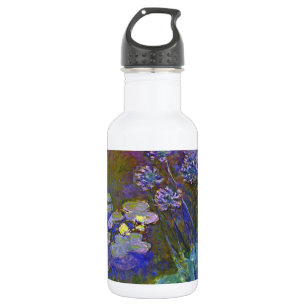 Claude Monet Seerosen Agapanthus Vintage Kunst Edelstahlflasche