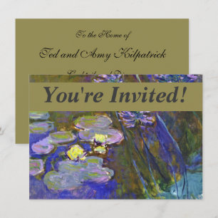 Claude Monet Seerosen Agapanthus Vintage Kunst Einladung