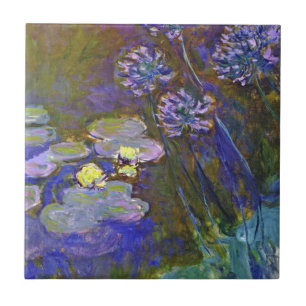 Claude Monet Seerosen Agapanthus Vintage Kunst Fliese