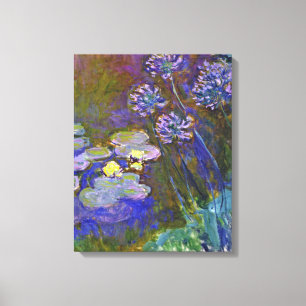 Claude Monet Seerosen Agapanthus Vintage Kunst Leinwanddruck