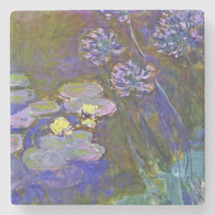 Claude Monet Seerosen Agapanthus Vintage Kunst Steinuntersetzer