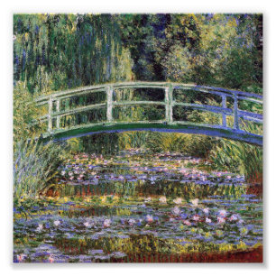 Claude Monet, Seerosen, japanische Brücke, Garten, Fotodruck