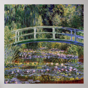 Claude Monet, Seerosen, japanische Brücke, Garten, Poster