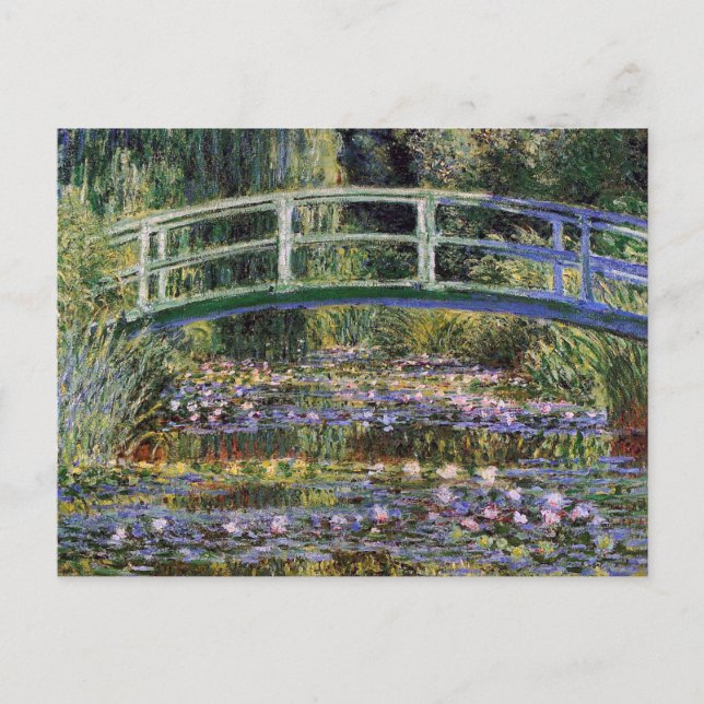 Claude Monet, Seerosen, japanische Brücke, Garten, Postkarte (Vorderseite)