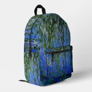 Claude Monet - Seerosen mit Trauerweide Bedruckter Rucksack