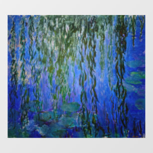 Claude Monet - Seerosen mit Trauerweide Fensteraufkleber