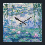CLAUDE MONET - Seerosen Quadratische Wanduhr<br><div class="desc">CLAUDE MONET - WasserlililieÖl auf Leinwand; Wiedergabe</div>