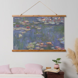 Claude Monet Seerosen Wandteppich Mit Holzrahmen