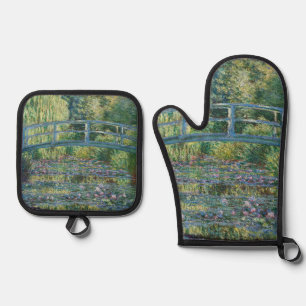 Claude Monet - Seerosenteich, Grüne Harmonie Ofenhandschuh & Topflappen-Set